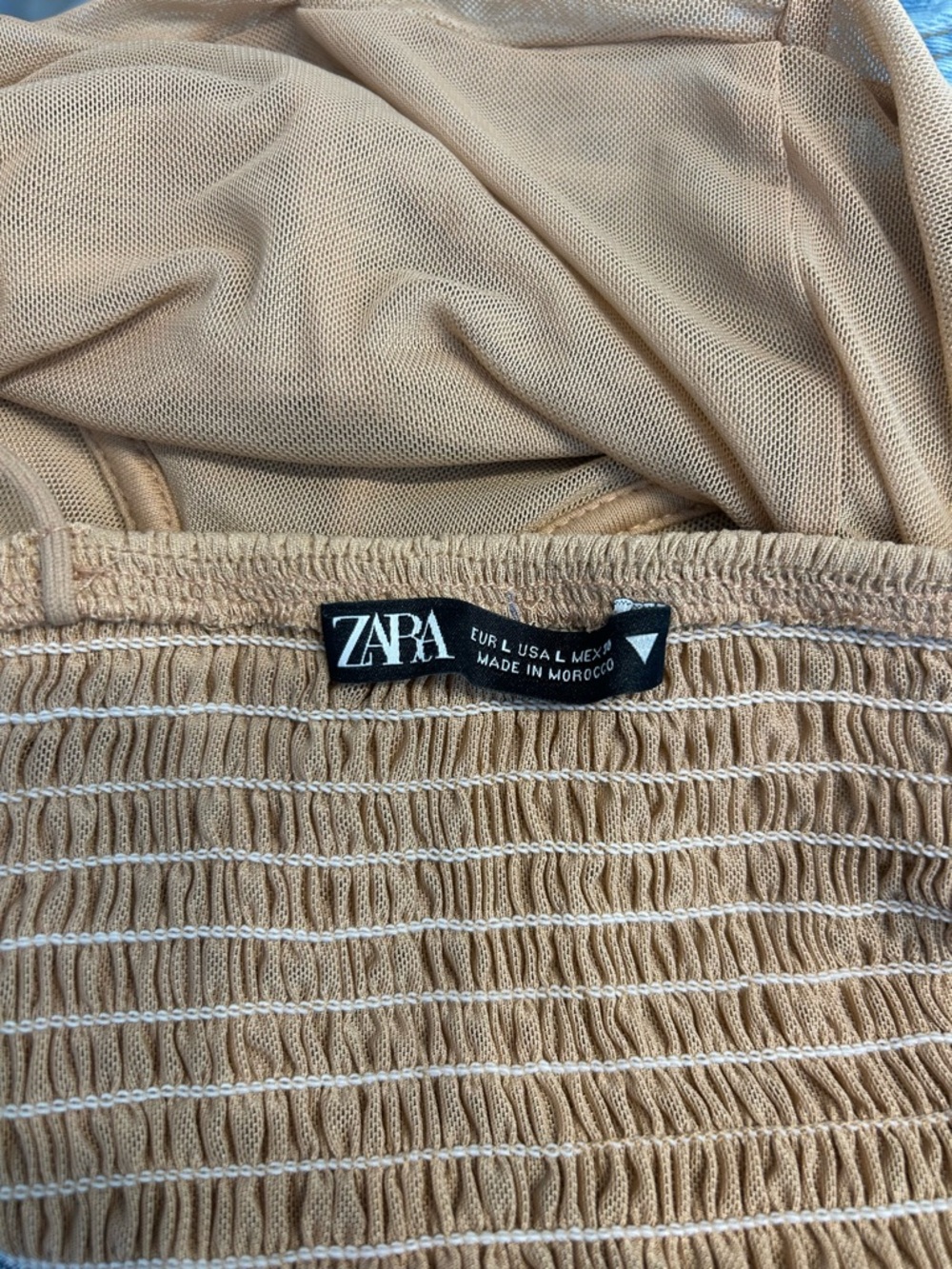 Zara Women’s Beige Ruched Sleeveless Corset Top, Size Large - Picture 6 of 6
